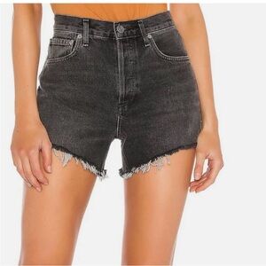 Agolde Micah Boyfriend Shorts in Helix- Size 28, Black high waisted shorts